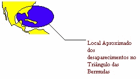 Imagem com a localização do triângulo das bermudas