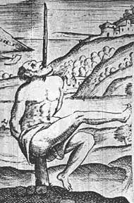 Ilustração de um homem empalado