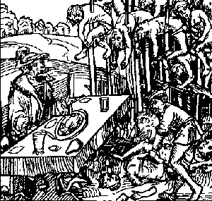 Ilustração de empalamento dos inimigos do conde